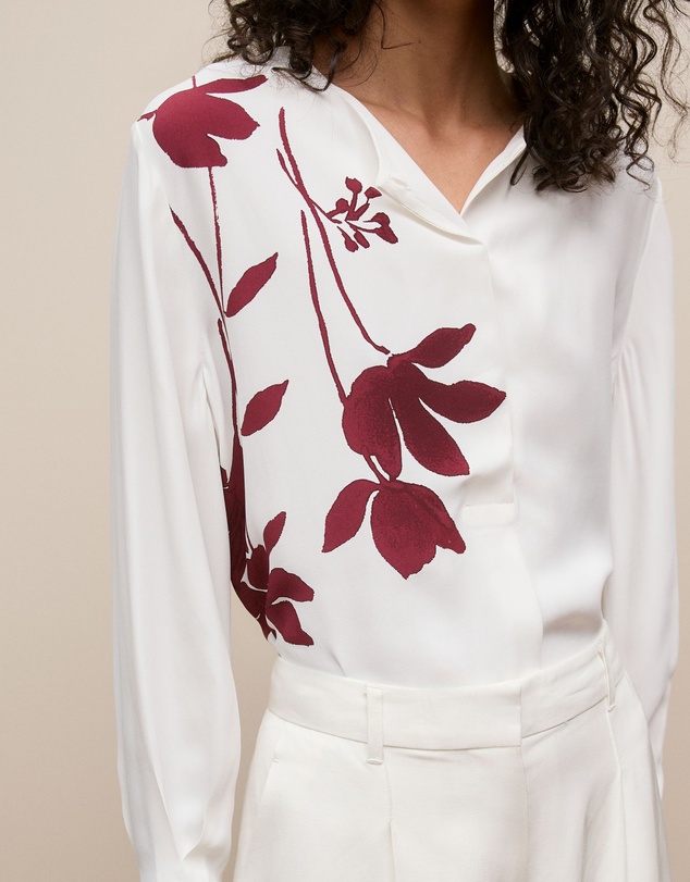 Trenery - Wren Placement Floral Print Blouse in White