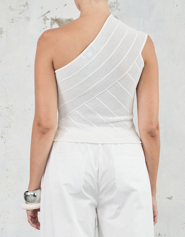 FRIEND of AUDREY - The Fine Crochet One-Shoulder Top
