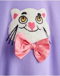 Mini Rodini - Cat With Bowtie Chenille Sweatshirt - Babies-Kids