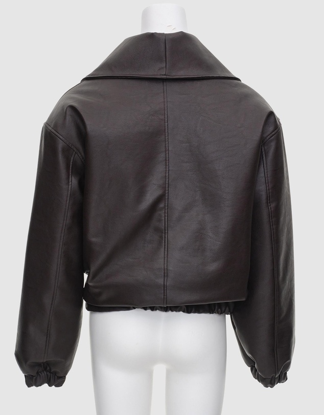 Source Unknown - Eleni Faux Leather Bomber Jacket