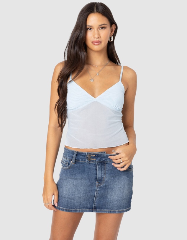 EDIKTED - Serafina Sheer Mesh Tank Top