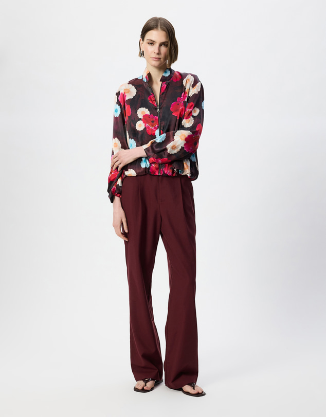 The Social Outfit - Silk Modern Aviator Jacket - Cosmic Bloom