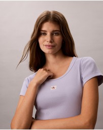 Calvin Klein Jeans - Woven Monogram Logo Slim T-Shirt