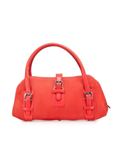 Pre-Loved by Azura Reborn - Pre-Loved loewe Elegant Leather Top Handle Bag with Buckle Details