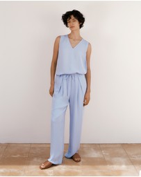 Trenery - Soft Drawcord Pant in Soft Blue