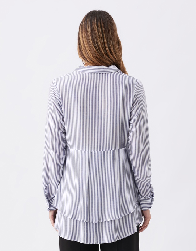 Ripe Maternity - Stripe Layered Peplum Shirt