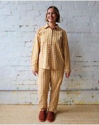 Mosey Me - Mango Seersucker Long Pyjama Set