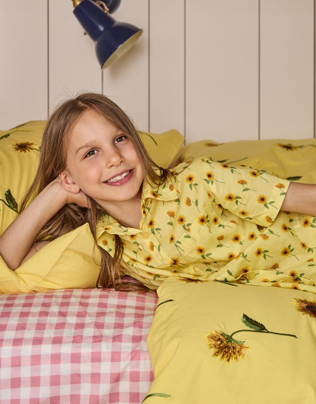Kip&Co - Sunflower Delight Kids Organic Cotton Short Sleeve Shirt and Shorts Pyjama Set