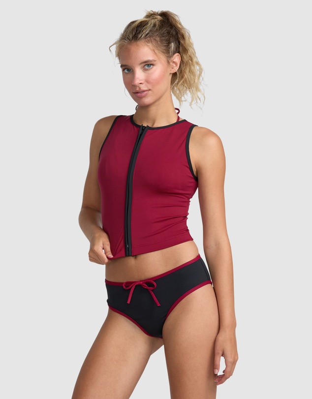 RVCA - Womens Aren Zip Up Bikini Top