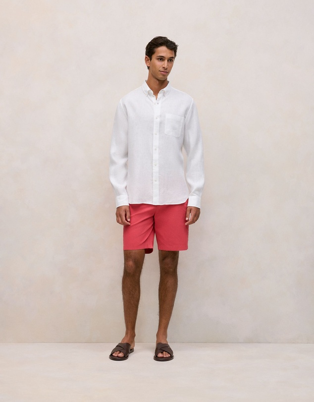 Trenery - Cotton Twill Chino Short in Crimson