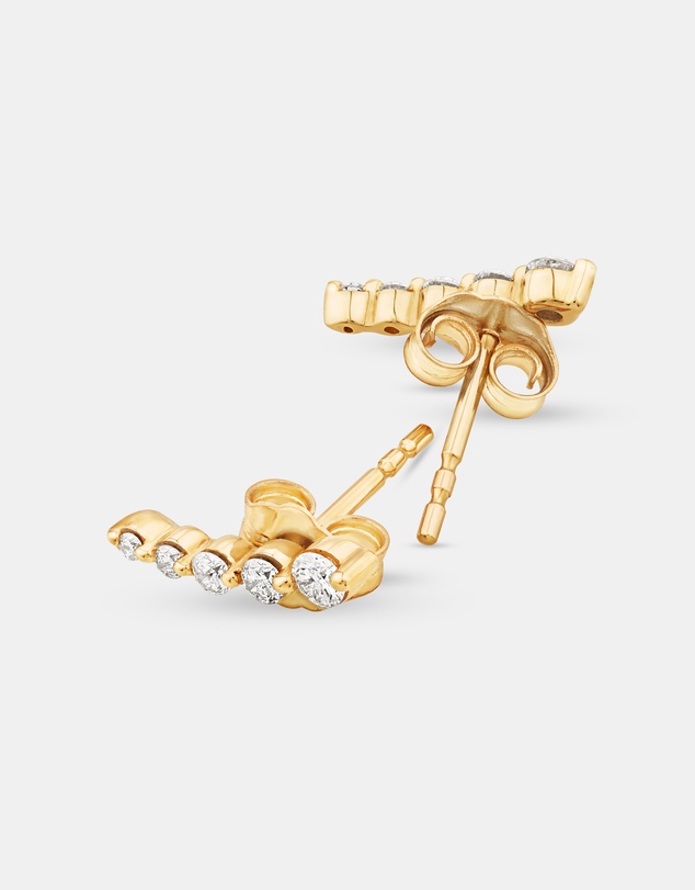 Michael Hill - Ear Climbers with 0.25 Carat TW of Diamonds in 10kt Yellow Gold
