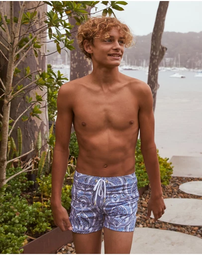 Aqua Blu Kids - Baroque Lycra Swim Shorts - Teens