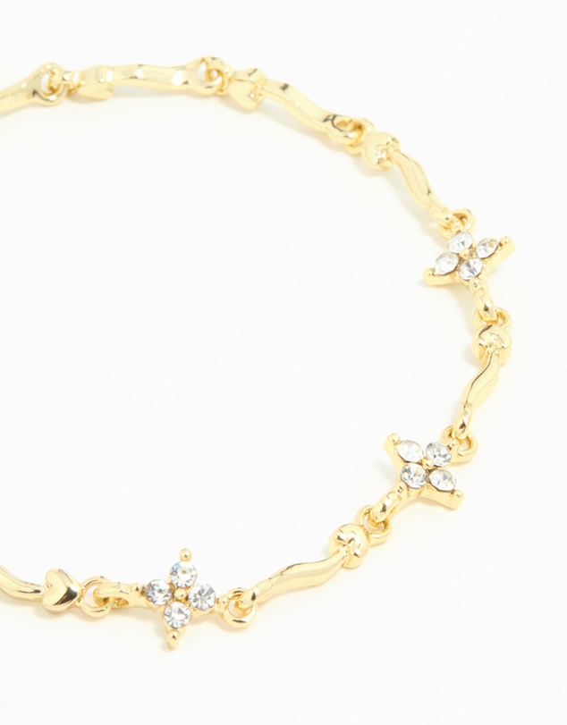 Lovisa - Gold Plated Winding Mini Flower Bracelet