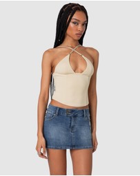 EDIKTED - Lou Crossover Beaded Corset