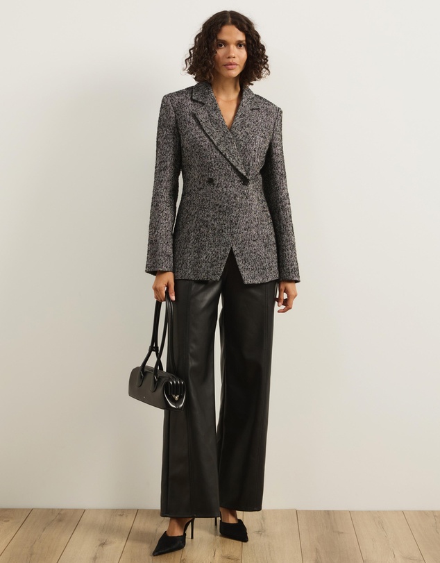 Atmos&Here - Beth Cinched Waist Tweed Blazer