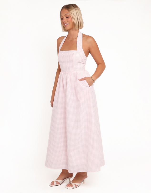Petal & Pup - Margerie Halter Dress - Pink Gingham