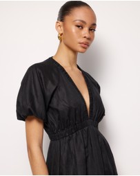 AERE - Tyrah Linen Midi Dress