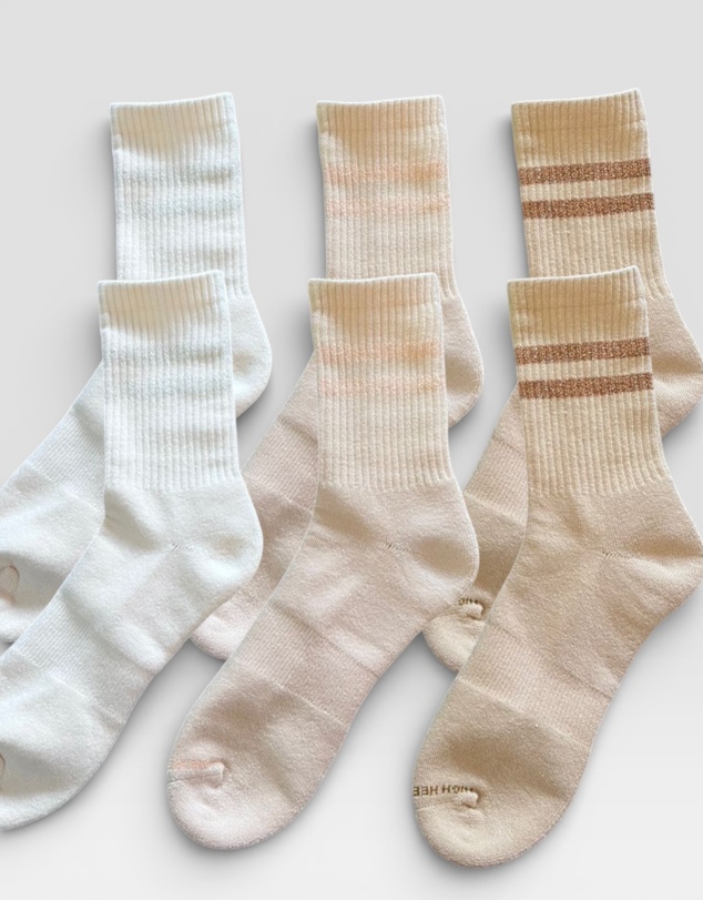 High Heel Jungle - Varsity Pilates Yoga Grip Socks - 3 Pack