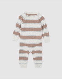 Bebe by Minihaha - Alvin Stripe Organic Knitted Romper