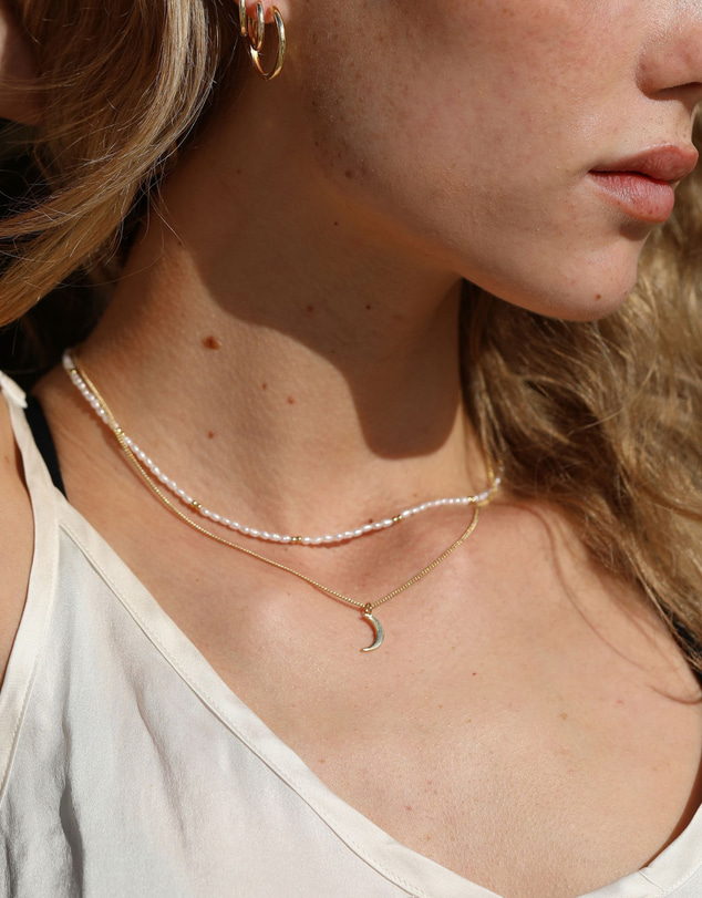 Luna Rae - Gold Vermeil - Classic Crescent Necklace
