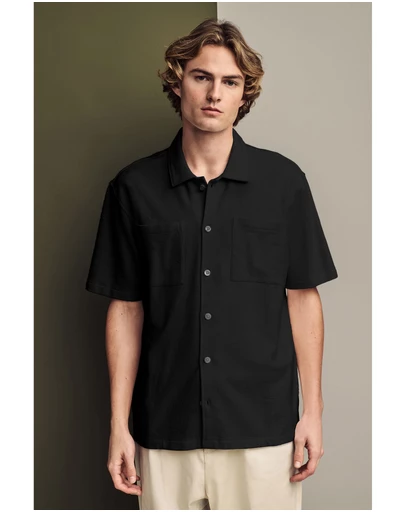NEXT - Heavyweight Textured Short Sleeved Jersey 100% Cotton Shirt