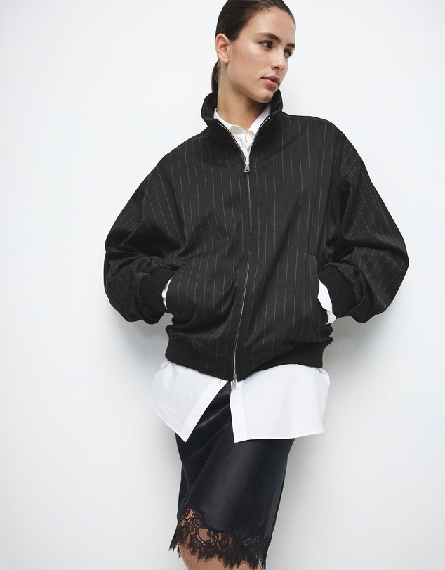 M.N.G - Pinstripe Bomber Jacket