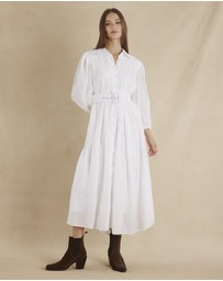Amelius - Poeta Ramie Pintuck Belted Dress