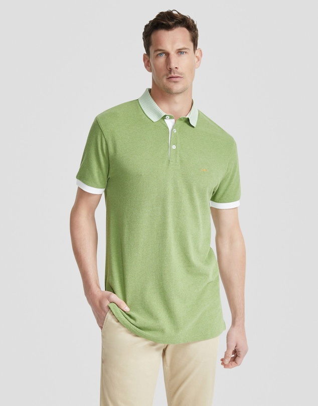 Oxford - Axell Striped Collar Pique Polo