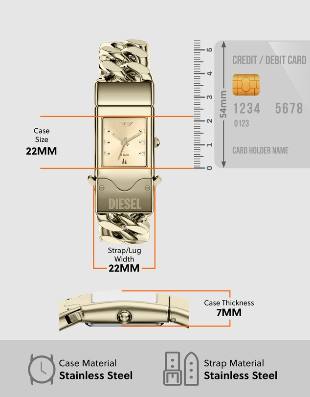 Diesel - Closer Gold Tone Analogue Watch