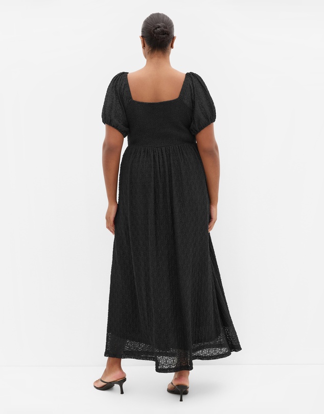 City Chic - Plus size Lani Lace Short Sleeve Midi Dress - black