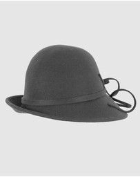 Max Alexander - Winter Felt Black Cloche Hat