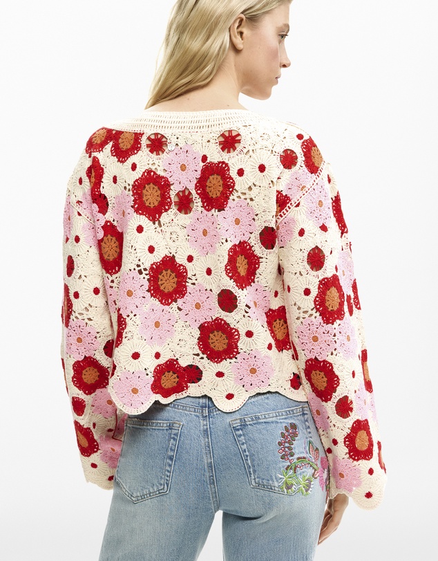 Desigual - Crochet flower sweater
