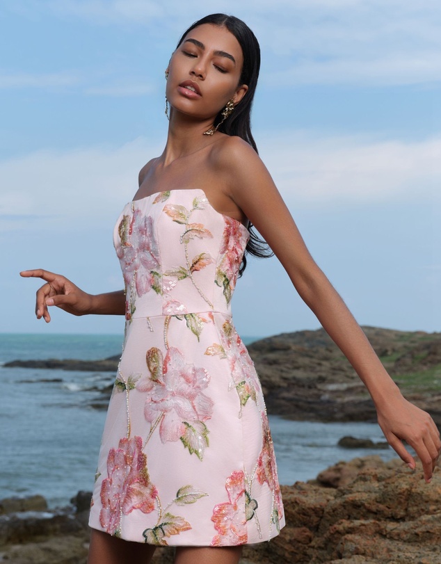 JUSTIN TONG - Ellaire Beaded Mini Dress