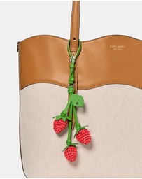 Kate Spade - Charmed Mixed Material Strawberry Bag Charm