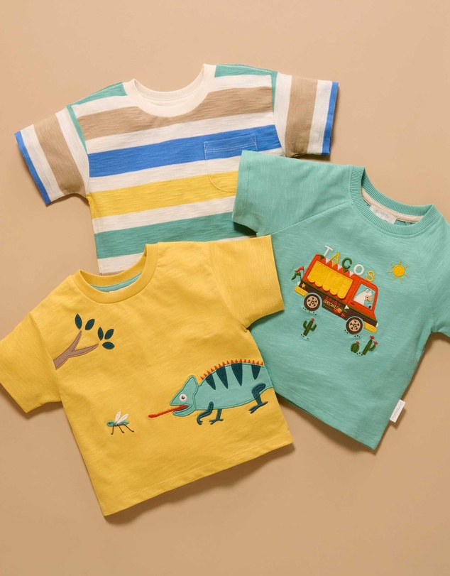 Purebaby - Striped Relaxed Tee -Kids-Babies