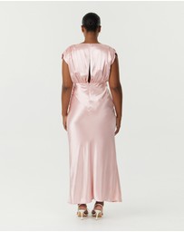 Third Form - Satin Cross Over Gather Dress