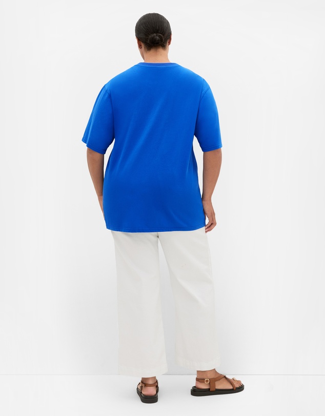 City Chic - Plus size Summer Sun Tee - blue
