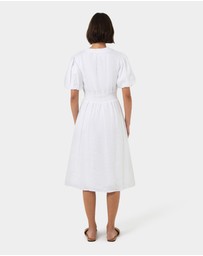 Forcast - Fernanda Linen Puff Sleeve Dress