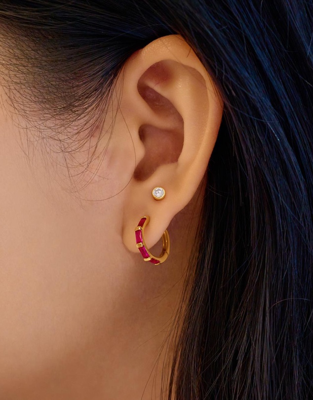 Ania Haie - Ania Haie Crimson Huggie Hoop Earrings