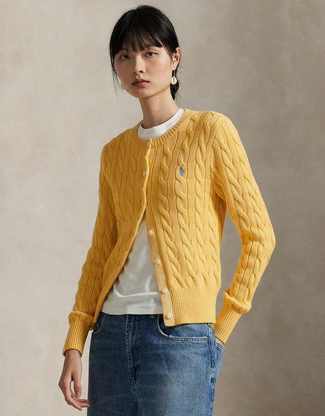 Polo Ralph Lauren - Cable-Knit Cotton Crewneck Cardigan - ICONIC EXCLUSIVE