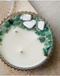 Silk Oil of Morocco - Enchanted Forest Large Crystal Candle - Luck, Prosperity & Joy