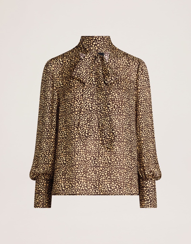 SABA - Ohio Silk Long Sleeve Tie Neck Blouse
