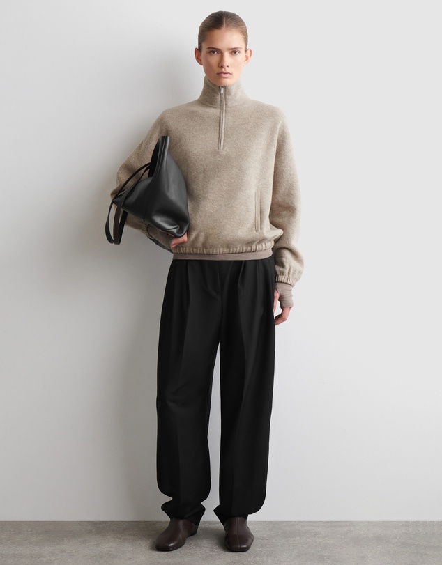 COS - Boiled Merino Wool Zip-Up Jumper