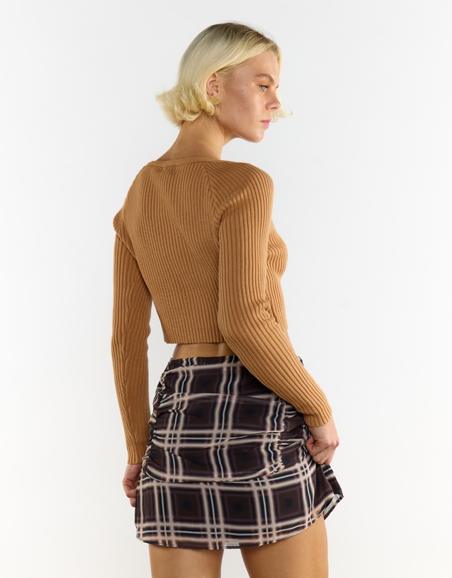 Glamorous - Ruched Tie Mini Skirt