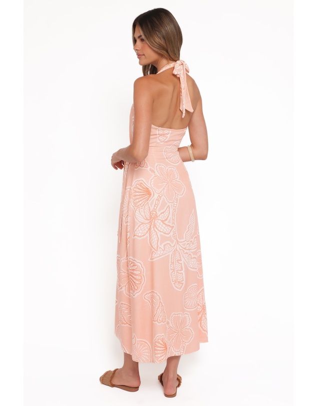 Petal & Pup - Sierra Wrap Midi Dress - Peach Floral