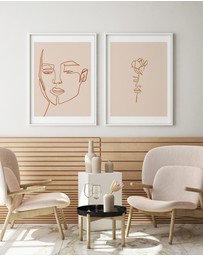 Olive et Oriel - Her Wild Rose Terracotta Art Print
