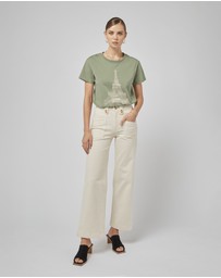 DRICOPER DENIM - Clare Oil Green Printed Tee