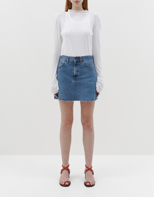 Bassike - regular raised neck long sleeve t.shirt