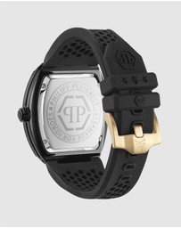 Philipp Plein - Hexagon Phantom 44mm Black Dial and Strap with Gold-tone PP logo