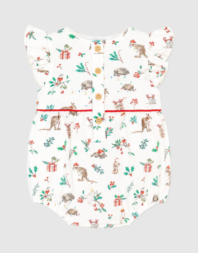 Bebe by Minihaha - Festive Print Frill Bodysuit - Babies